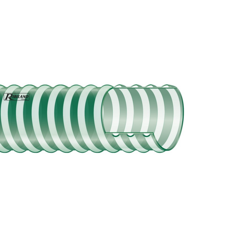Tuyau d'aspiration en PVC avec spirale en plastique, au mètre